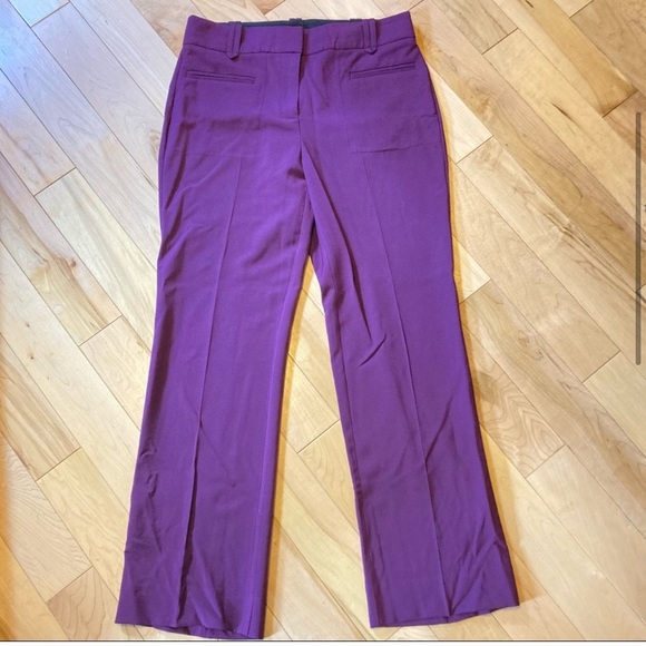 Rebecca Taylor Straight Suit Pants plum/purple size six - Picture 2 of 10